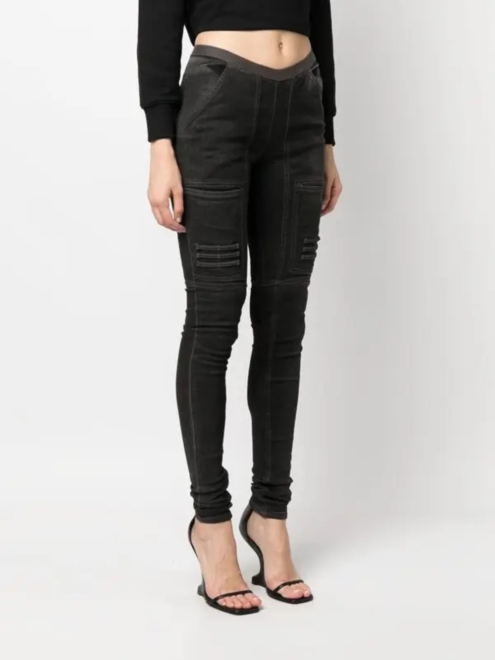 RICK OWENS
Ditreed-Effect Mid-Rie Legging matte black size xs